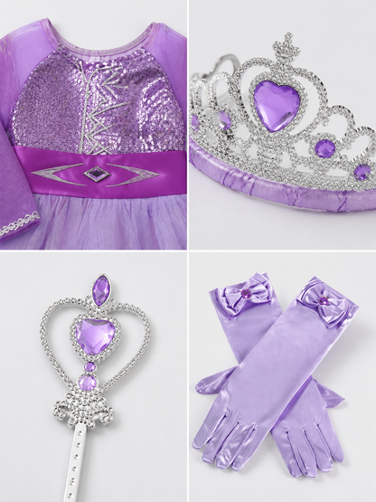Purple Princess Costume for Halloween detail view
