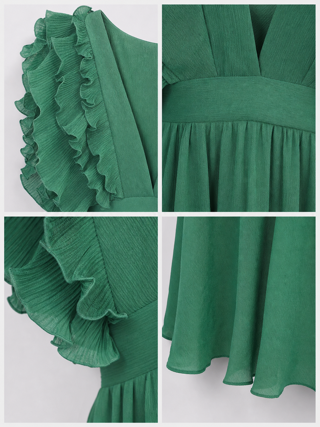 Emerald Green Maxi Dress with a V-Neckline