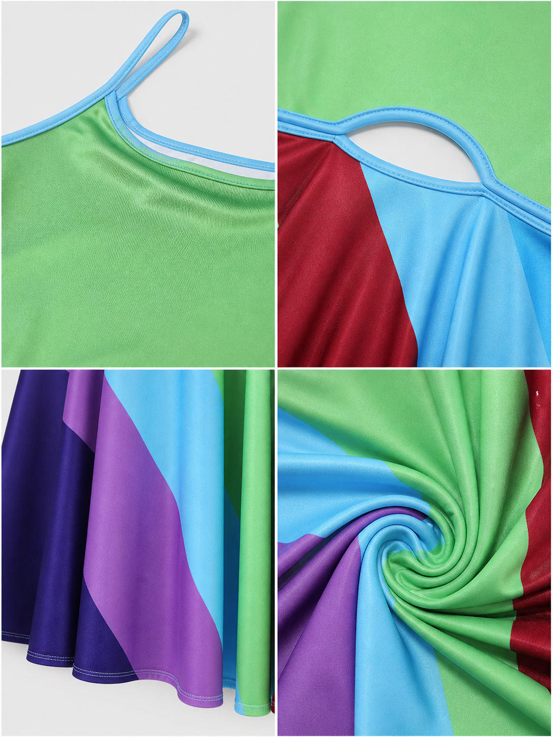 Cosplay Dress with Color Inserts and Cutout
