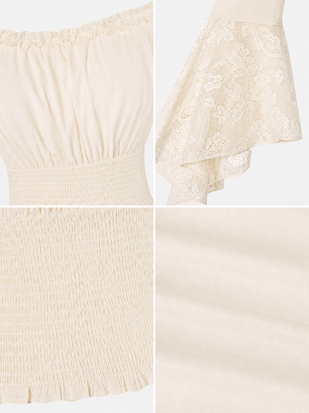 Off-the-Shoulder Blouse with Lace Cuffs