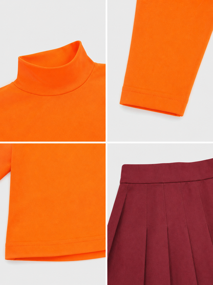 Velma Cosplay Costume: Top and Skirt