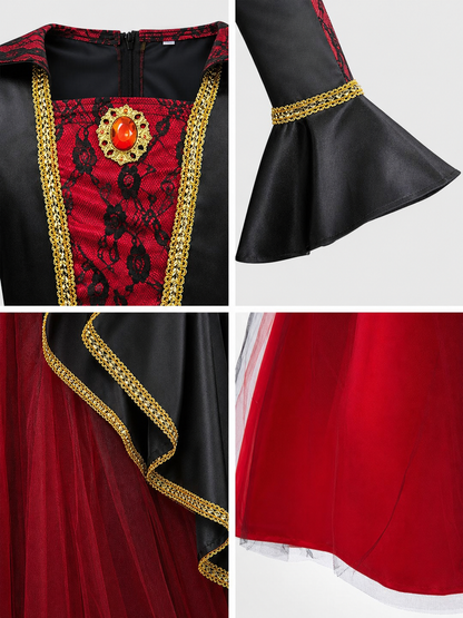Black and red hooded costume dress
