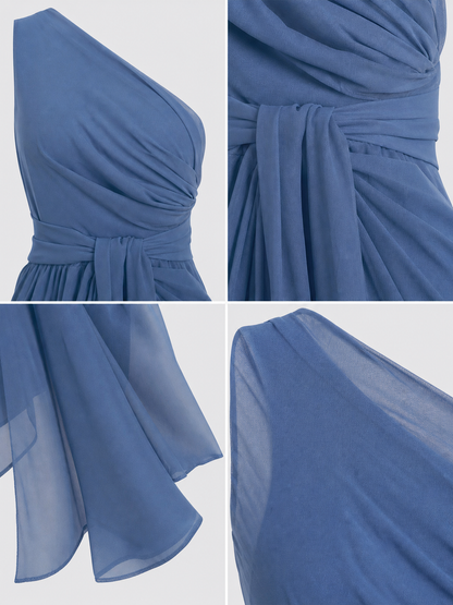 Asymmetrical Floor-Length Evening Dress with Slit