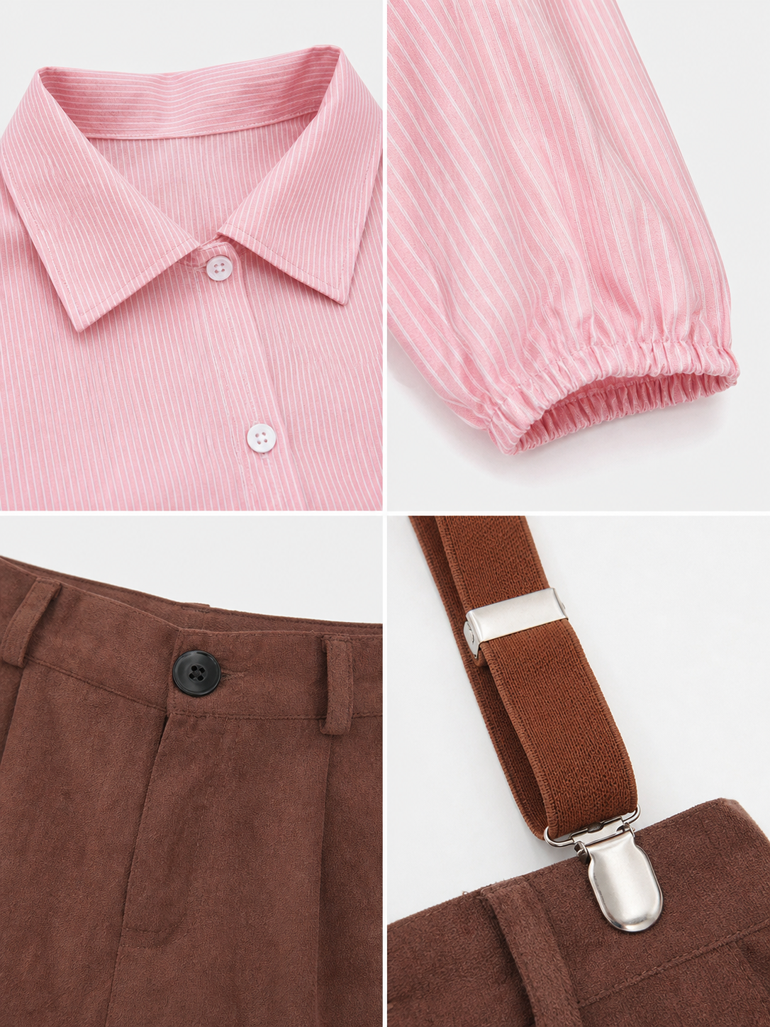 Retro-Style Shirt, Pants, and Suspenders Set
