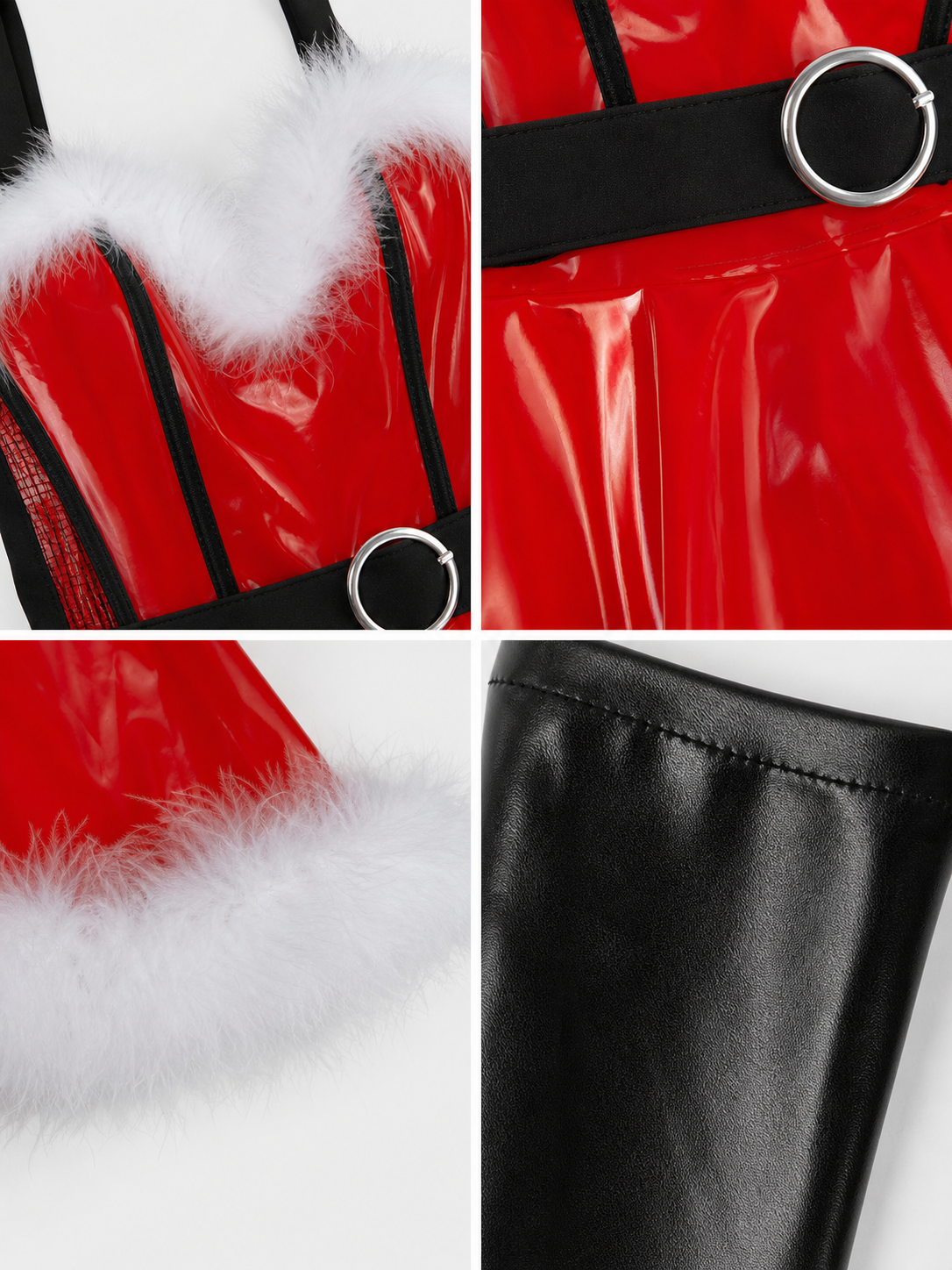Red Christmas Costume with White Trim