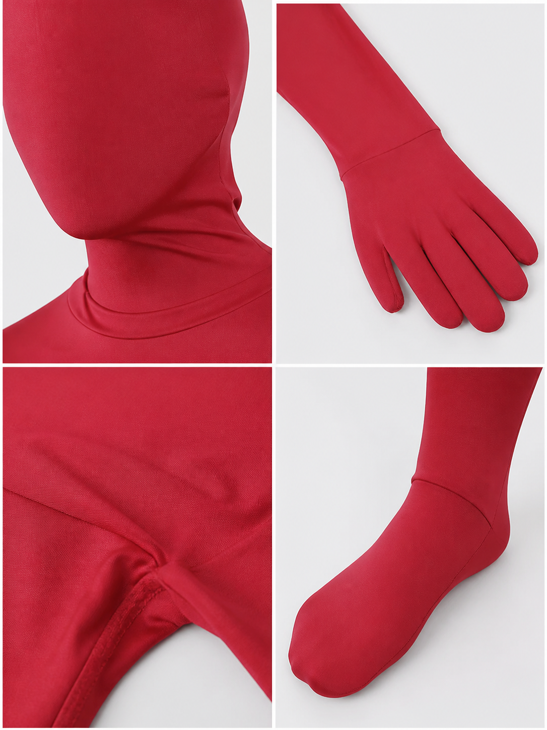 Burgundy Morph Suit Costume with Hood