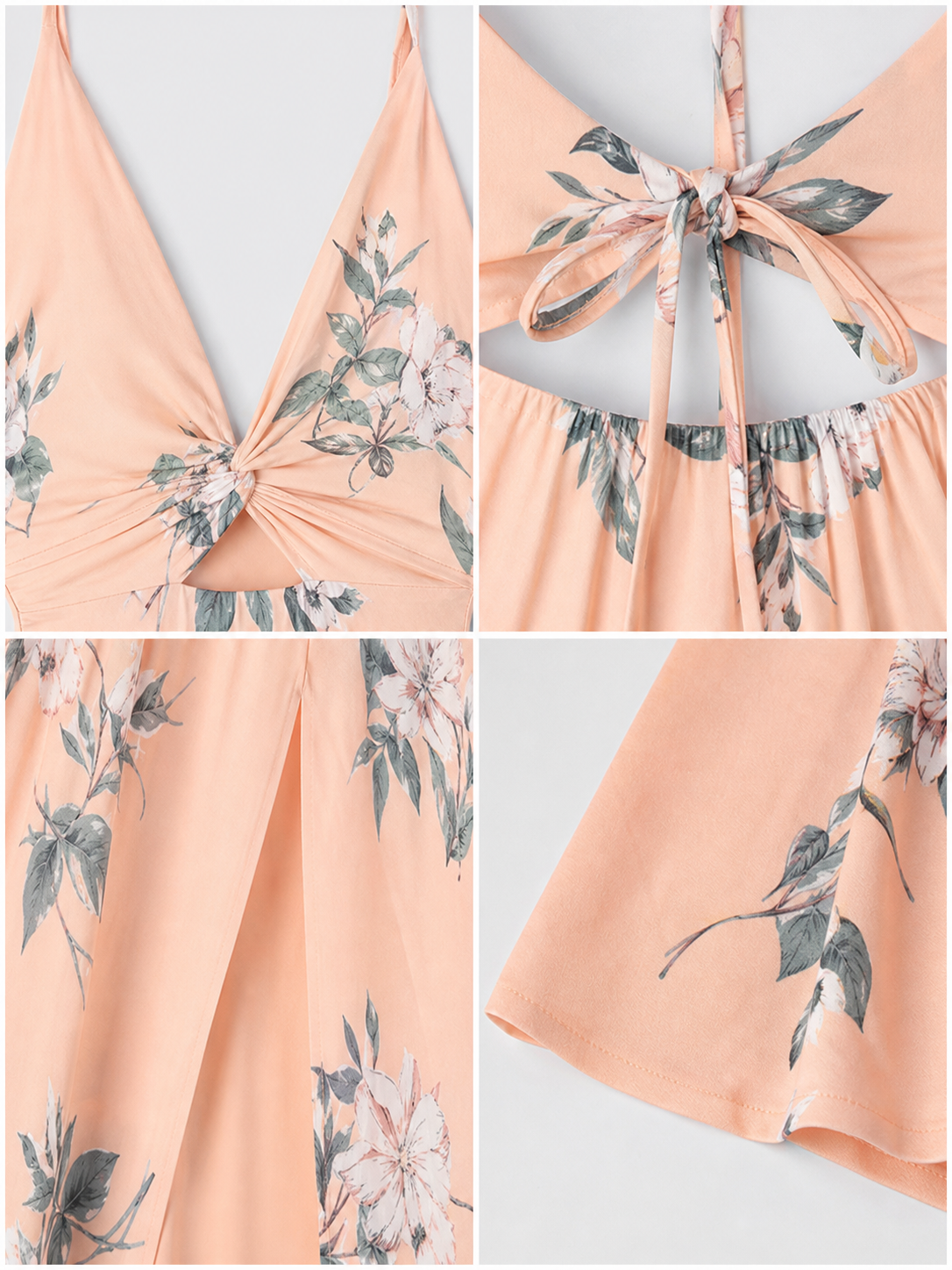 Floral Print Maxi Beach Dress with Slit