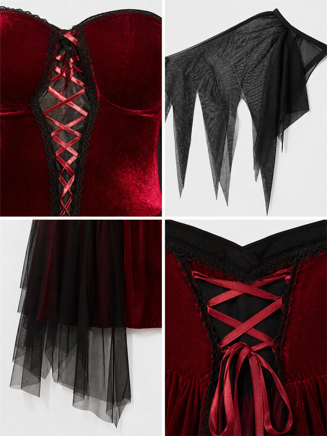 Halloween cosplay costume with wings and dress