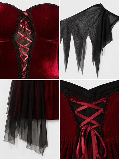 Halloween cosplay costume with wings and dress