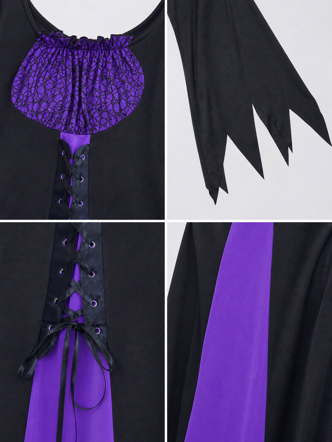 Witch Costume: Purple Dress, Hat, and Accessories