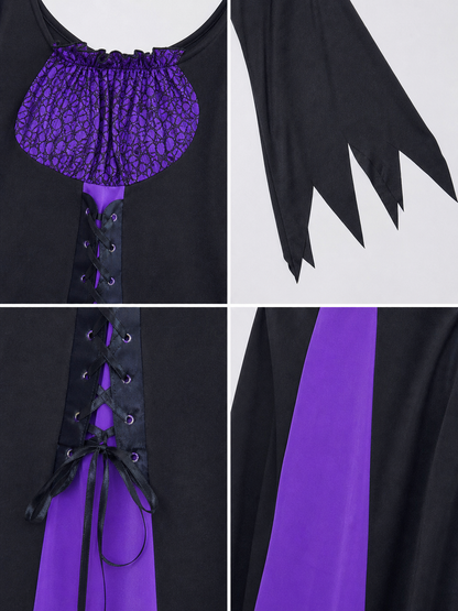 Witch Costume: Purple Dress, Hat, and Accessories