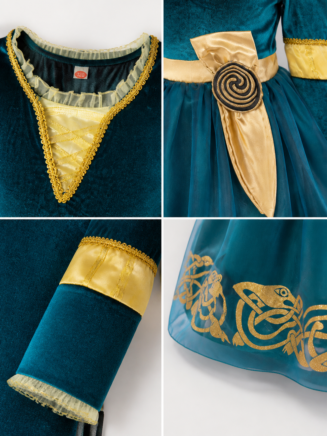 Halloween Princess Costume with Wig detail view
