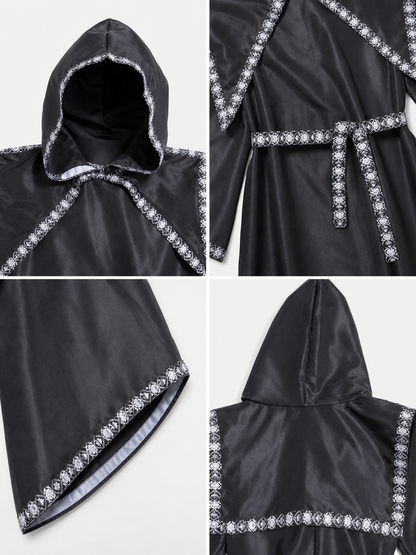 Hooded Robe Costume with Silver Trim