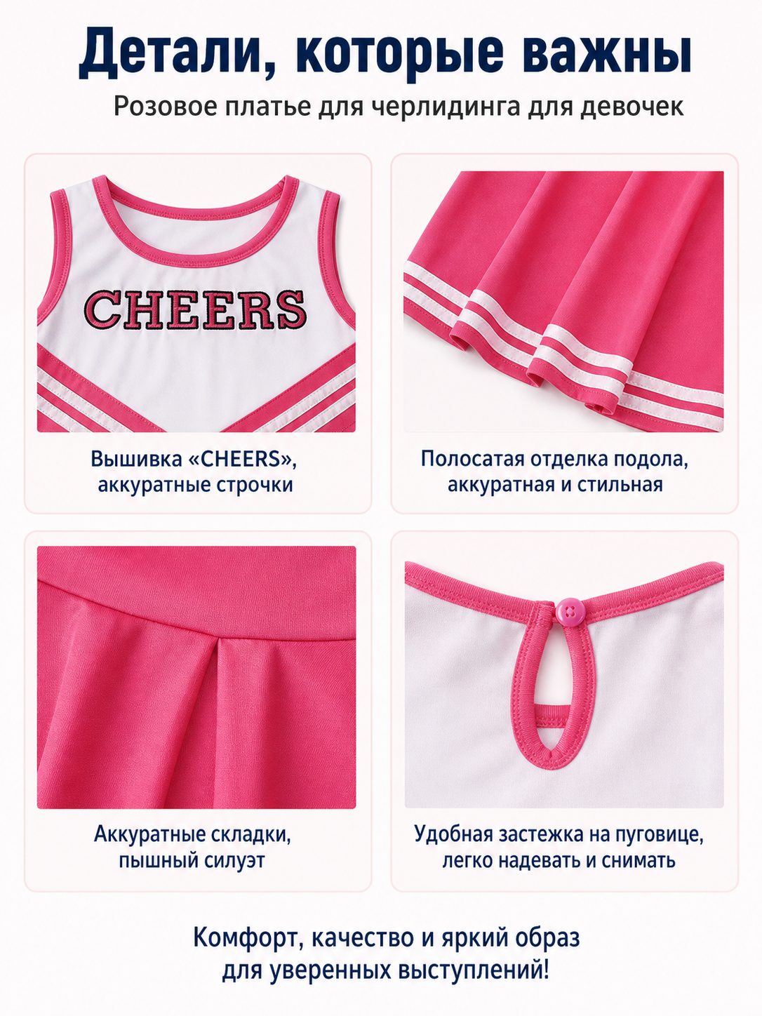 CHEERS Sleeveless Pink and White Striped Dress detail view
