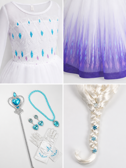 Purple Snow Princess Carnival Costume for Cosplay detail view