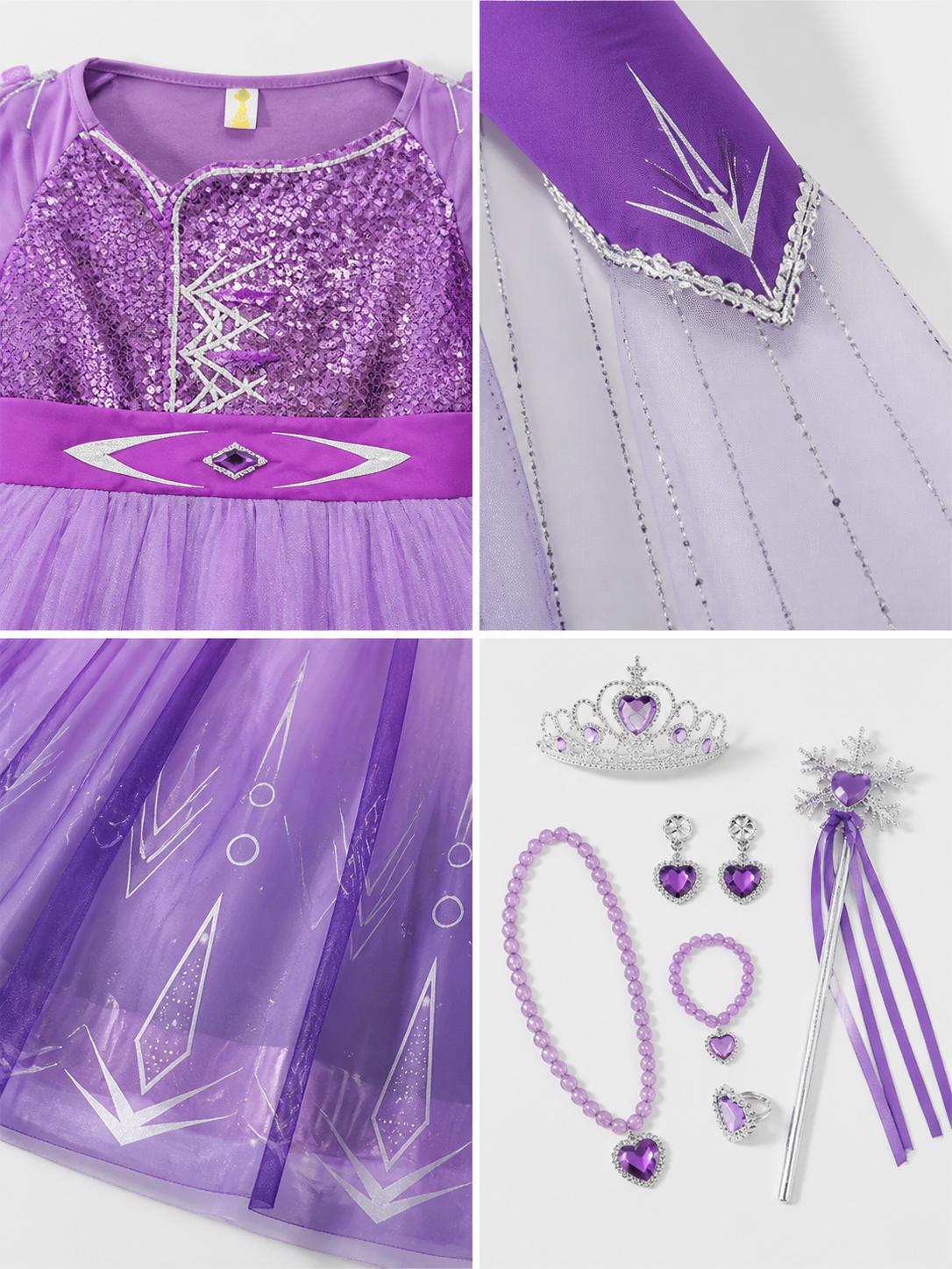 Purple Princess Costume for Halloween detail view