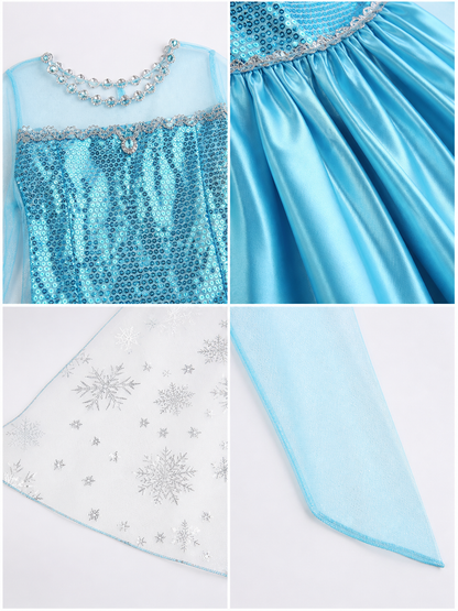 Blue Snow Queen Costume with Accessories