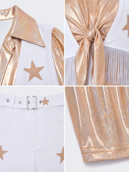 Two-Piece Stage Costume with Gold Stars