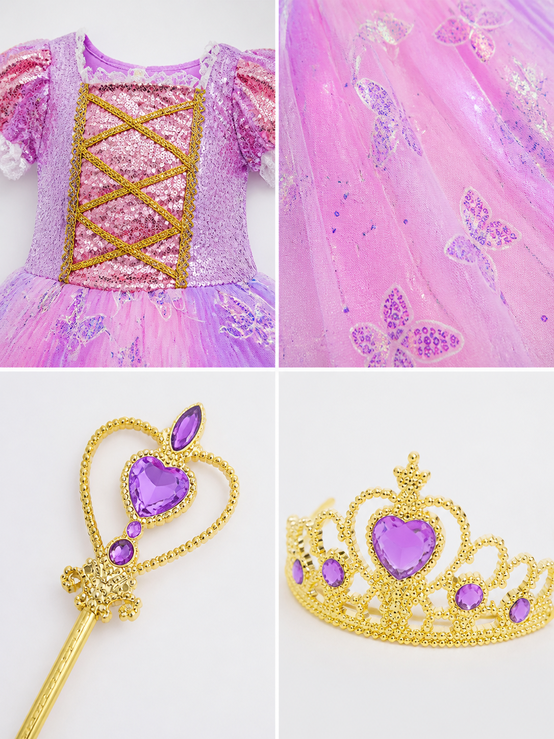 Glowing Princess Costume for Girls for Halloween detail view