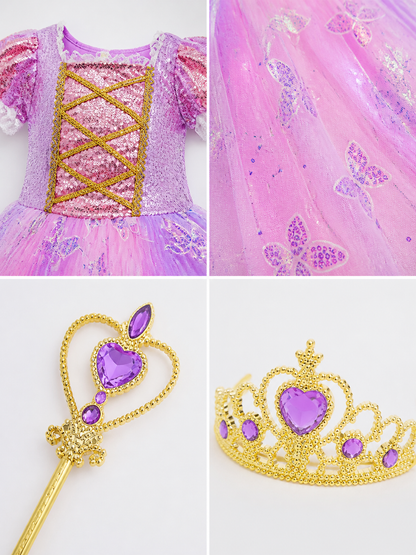 Glowing Princess Costume for Girls for Halloween detail view