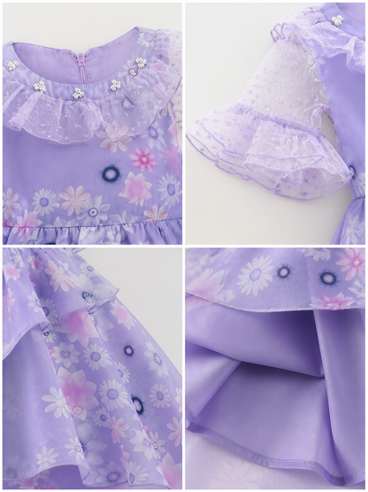 Halloween Princess Costume with Flowers detail view