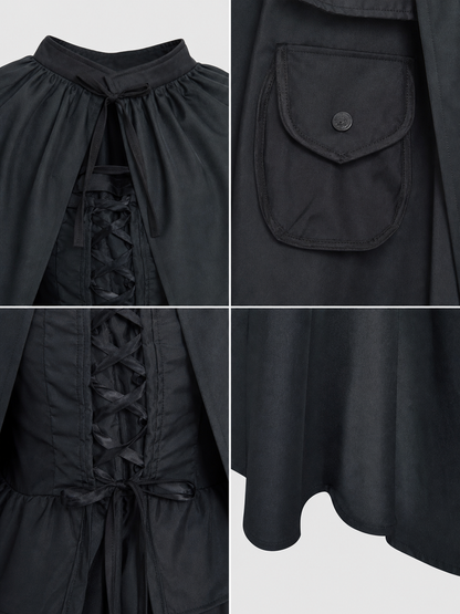 Witch Costume with Cloak and Pointed Hat