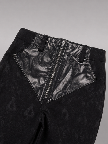Black high-rise pants with a slim cut