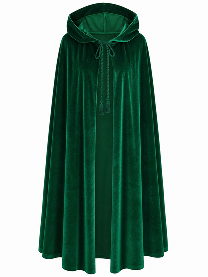 Dark Green Hooded Costume Cloak