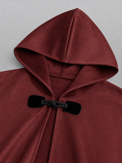 Burgundy Hooded Carnival Cloak for Cosplay
