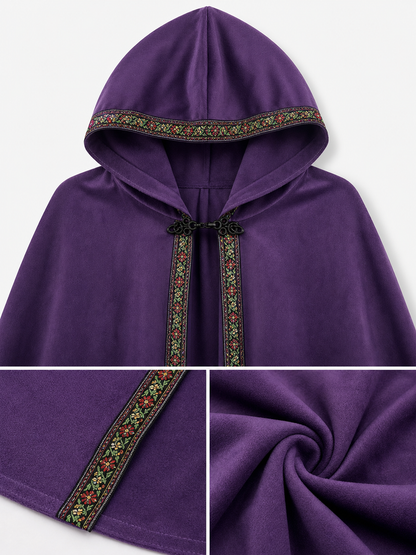 Purple Hooded Velvet Costume Cape product view 50