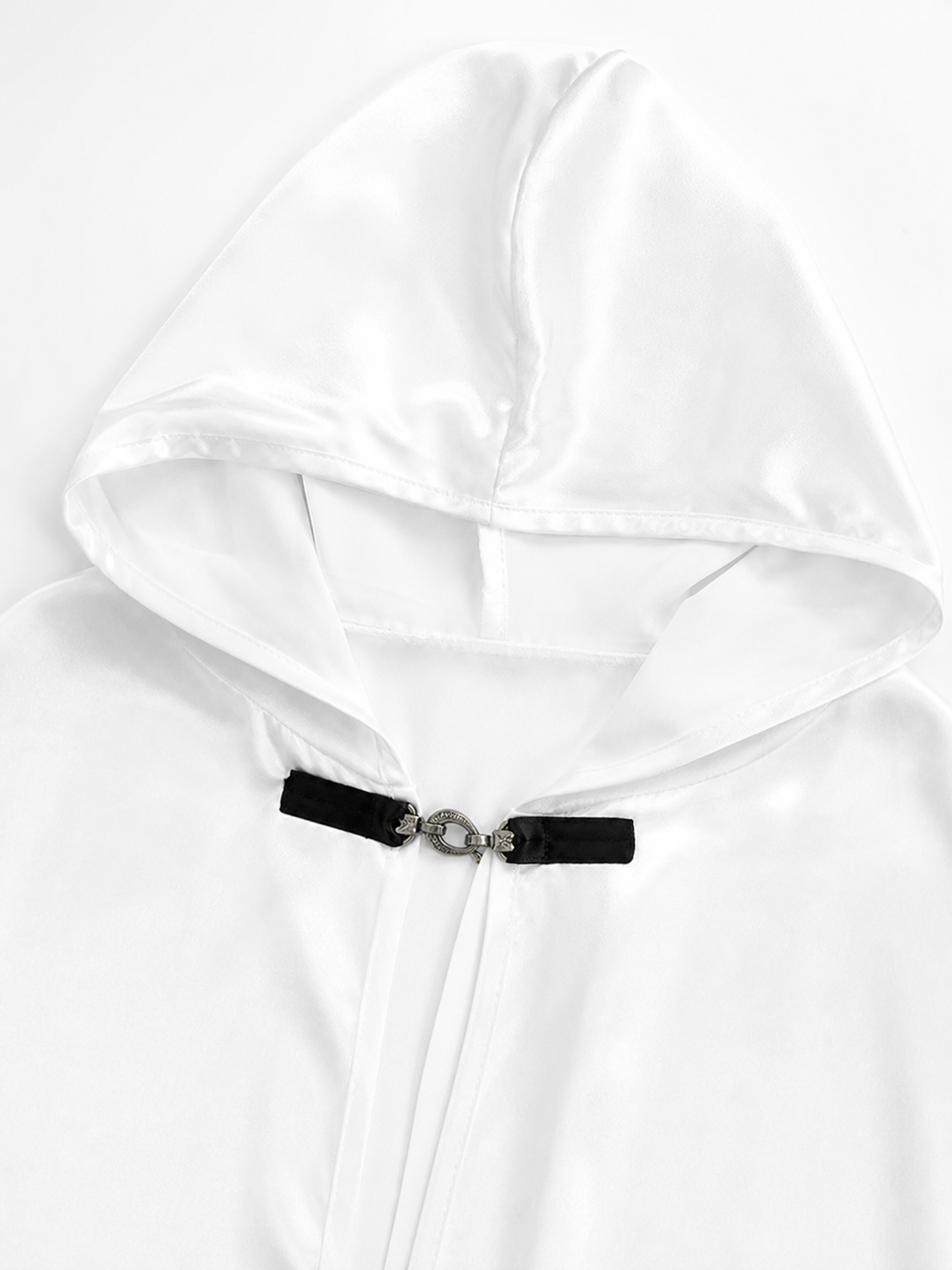 White Hooded Costume Cloak, Flowing Silhouette
