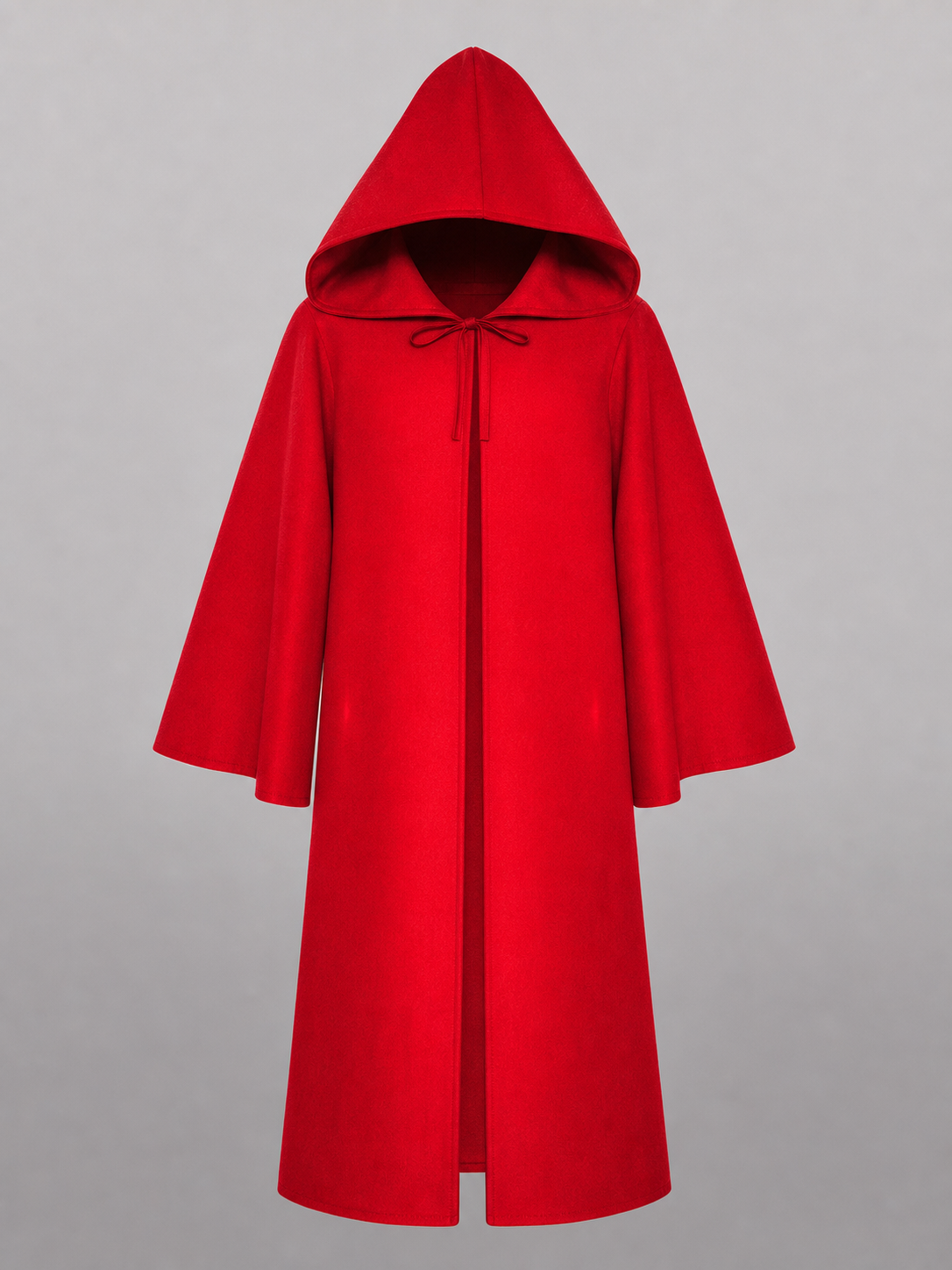 Long red hooded carnival cloak