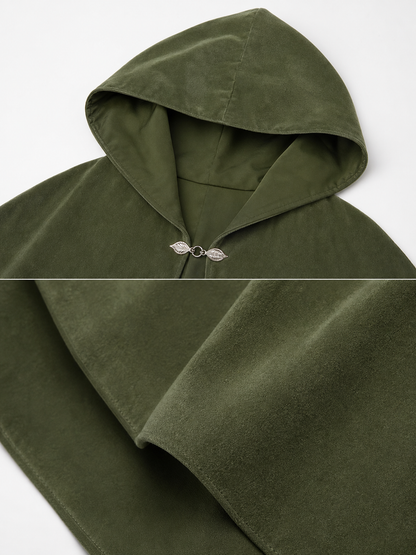 Long Green Hooded Costume Cloak