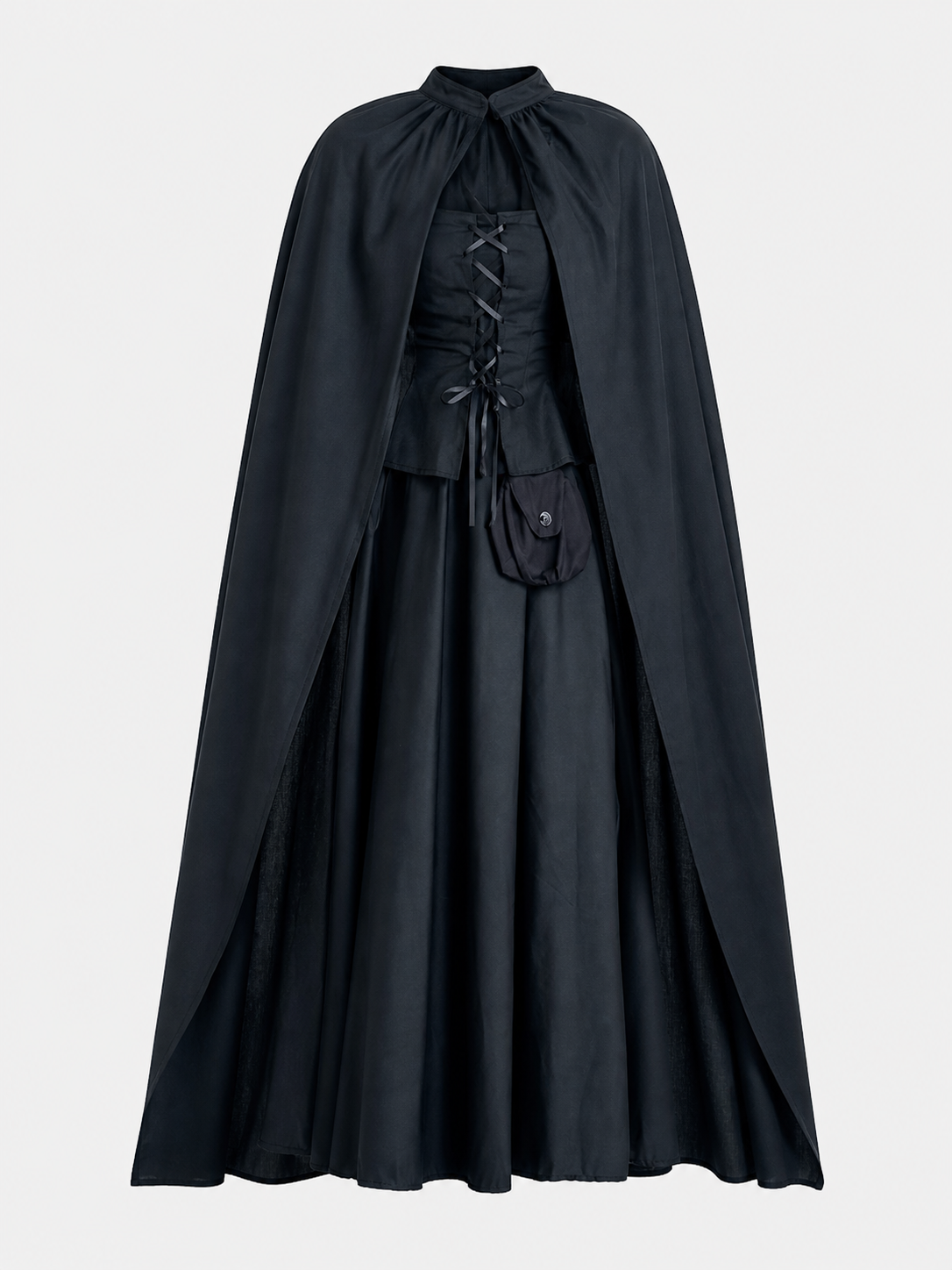 Black Costume Cape with Pointed Hat