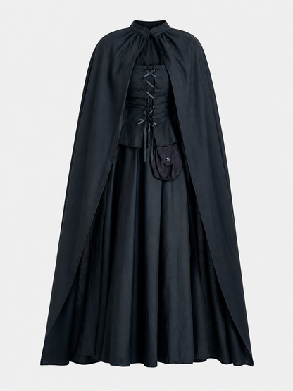 Black Costume Cape with Pointed Hat