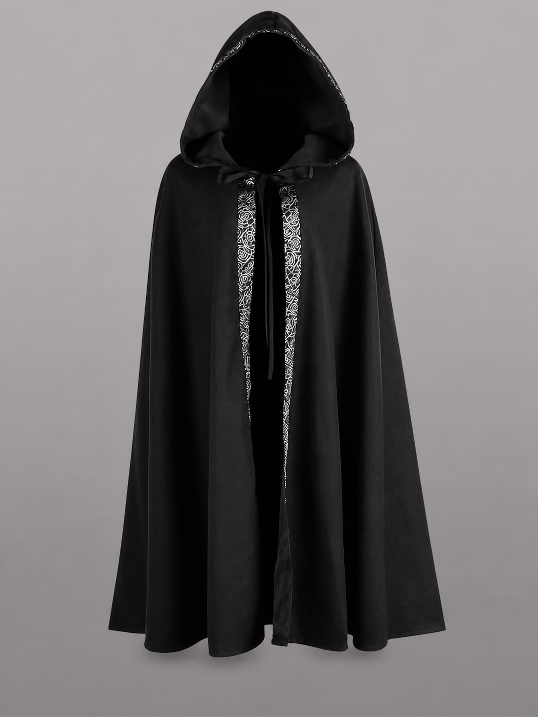 Long Black Hooded Costume Cloak