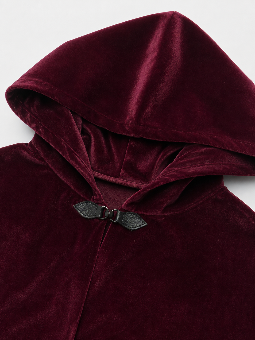Burgundy Long Carnival Cloak with Hood