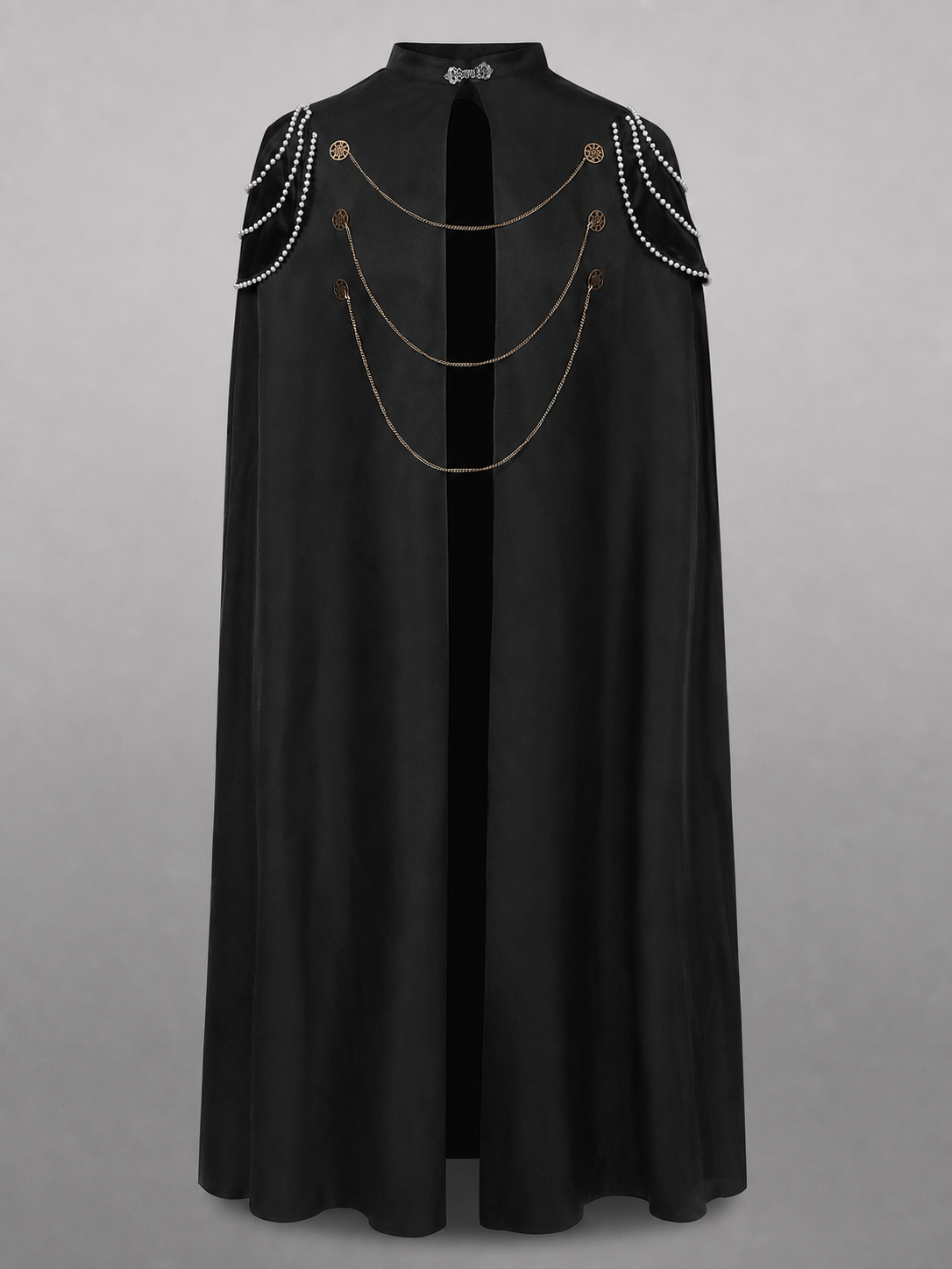Long Black Hooded Costume Cloak
