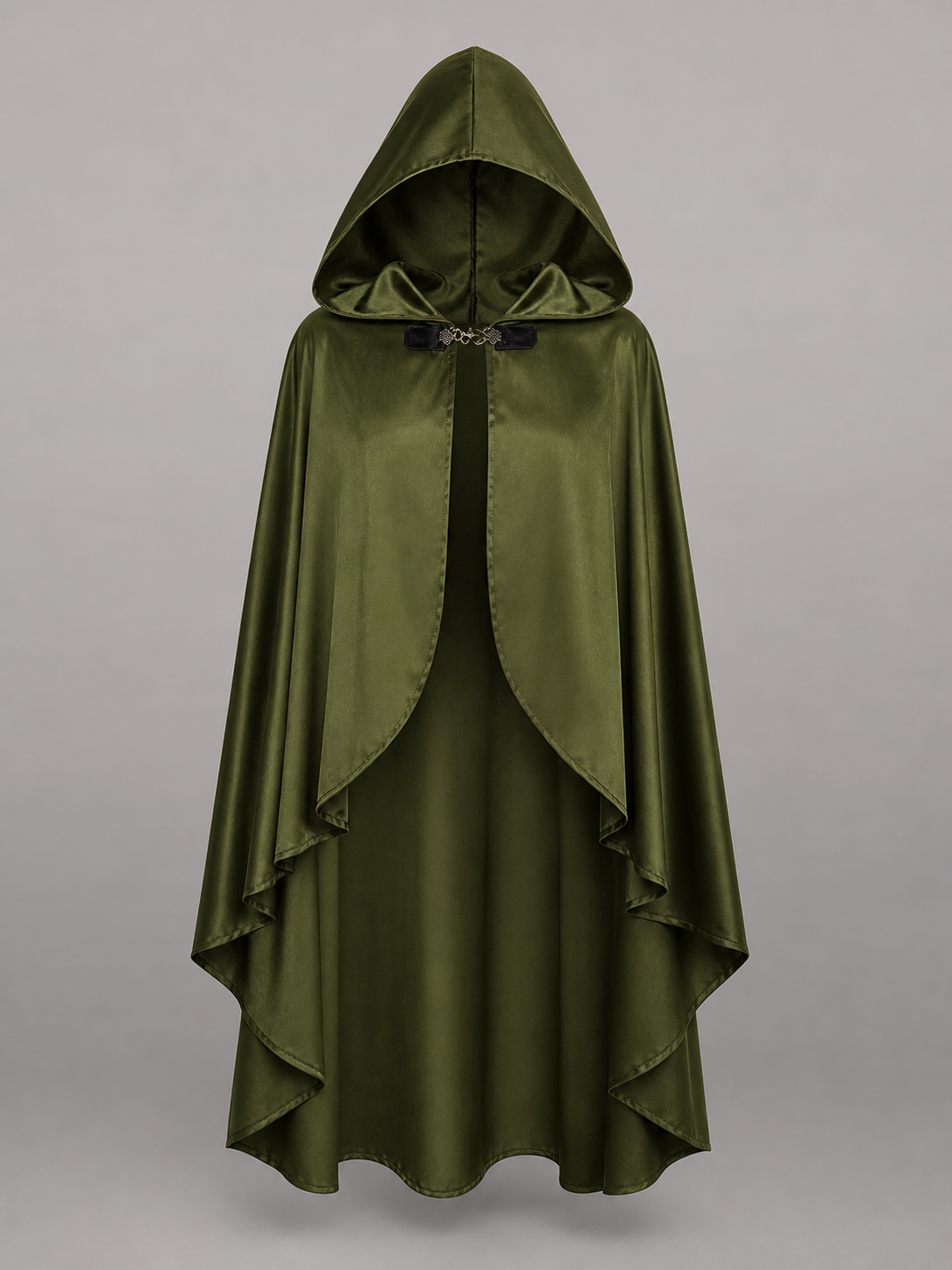 Green Costume Cloak with a Large Hood
