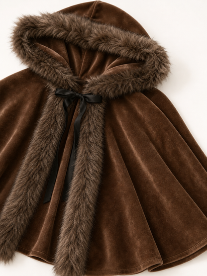 Brown Carnival Cloak with Hood