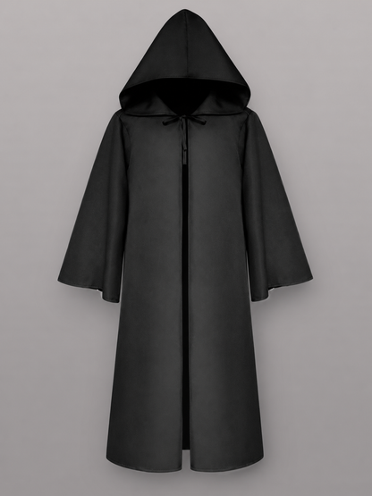 Black hooded carnival cloak for costumes