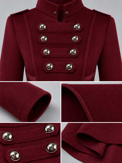 Burgundy Gothic Dress with a Black Panel