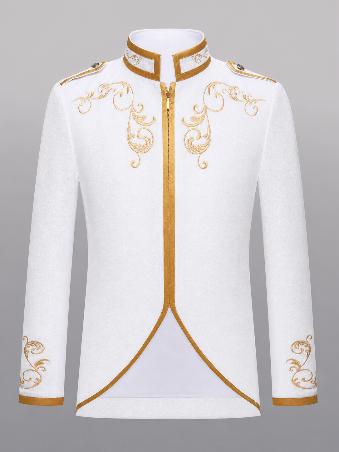White carnival jacket with gold trim