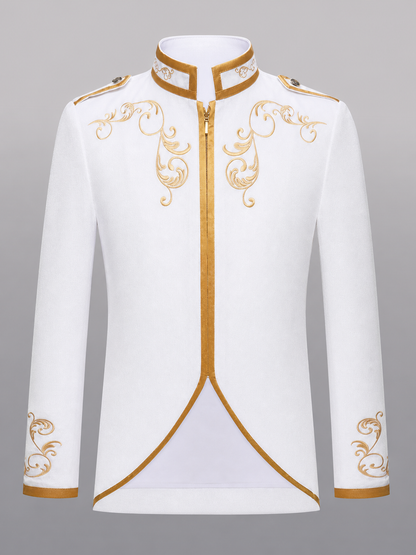 White carnival jacket with gold trim