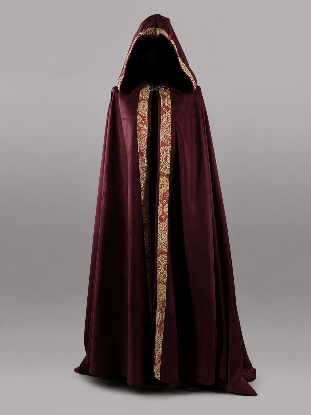 Burgundy Carnival Cloak with Hood