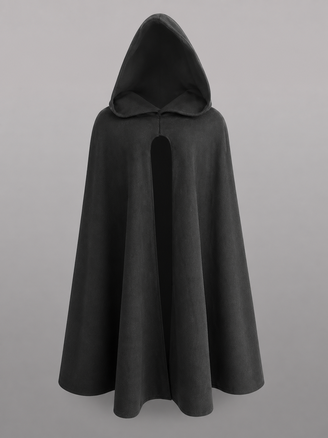 Long Black Hooded Carnival Cloak
