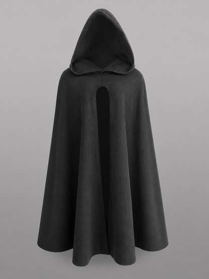 Long Black Hooded Carnival Cloak