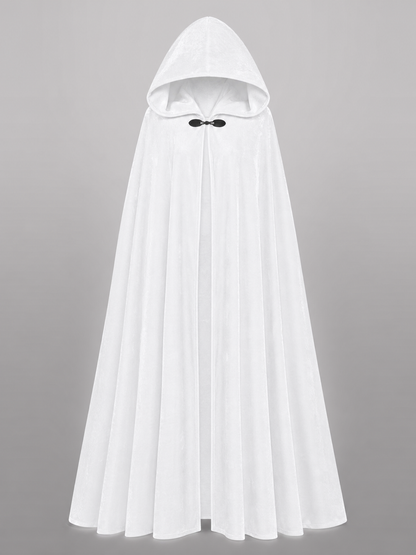 Long White Hooded Carnival Cloak