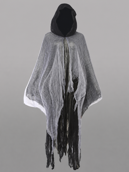 Gray-Black Carnival Cloak with Hood
