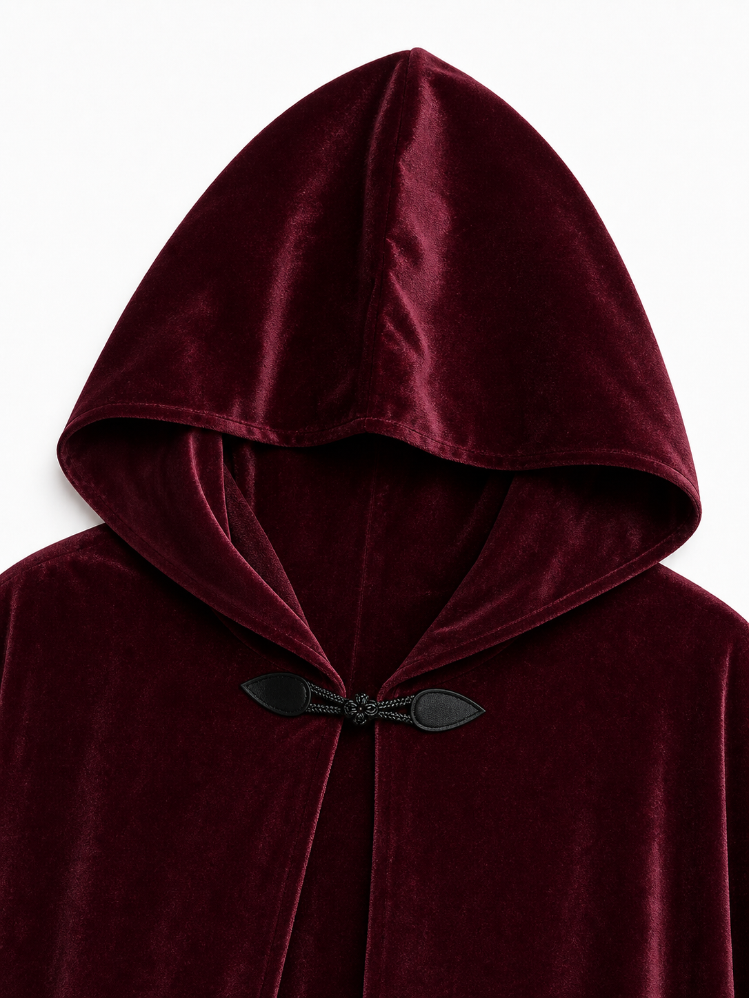 Burgundy Long Carnival Cloak with Hood